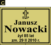 Tablice natrumienne Katolickie - wzór C