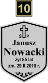 Tabliczki urnowe Katolickie - wzór A10