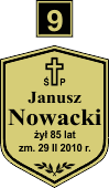 Tabliczki urnowe Katolickie - wzór A9