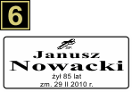 Tabliczki urnowe Katolickie - wzór B6