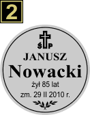 Tabliczki urnowe Katolickie - wzór S2