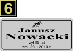 Tabliczki urnowe Katolickie - wzór S6