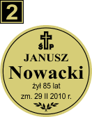 Tabliczki urnowe Katolickie - wzór Z2