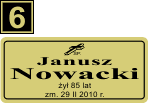 Tabliczki urnowe Katolickie - wzór Z6