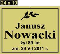 Tablice natrumienne Świeckie - wzór 24X19