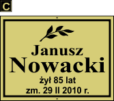 Tablice natrumienne Świeckie - wzór C