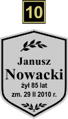 Tabliczki urnowe Świeckie - wzór A10