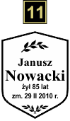 Tabliczki urnowe Świeckie - wzór A11