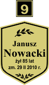 Tabliczki urnowe Świeckie - wzór A9