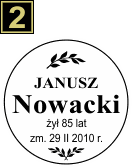 Tabliczki urnowe Świeckie - wzór B2