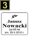 Tabliczki urnowe Świeckie - wzór B3