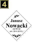 Tabliczki urnowe Świeckie - wzór B4