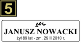 Tabliczki urnowe Świeckie - wzór B5