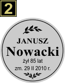 Tabliczki urnowe Świeckie - wzór S2