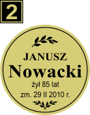 Tabliczki urnowe Świeckie - wzór Z2