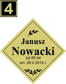 Tabliczki urnowe Świeckie - wzór Z4